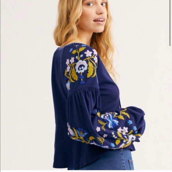 Free People Tops - Free People Embroidered Kara Top Bohemian Peasant